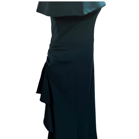 Betsy & Adam Off The Shoulder Pine Green Ruffle Bow Back Gown New Sz 8 USA - Picture 8 of 16